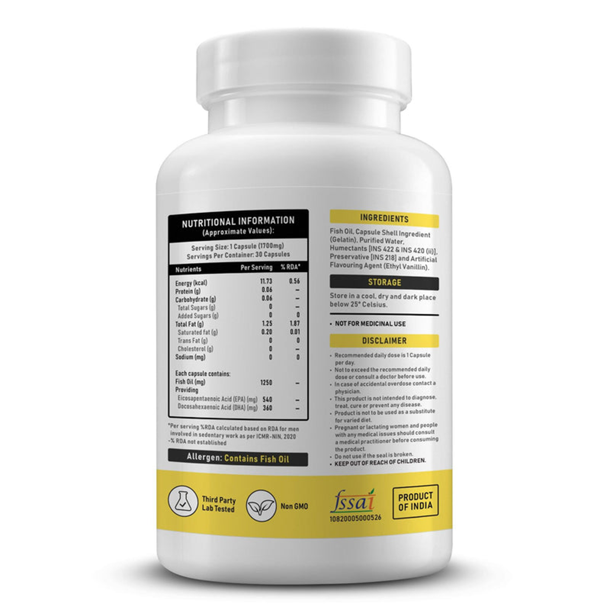 Muvost Omega-3 Fish Oil (30 Capsules), 1250mg™