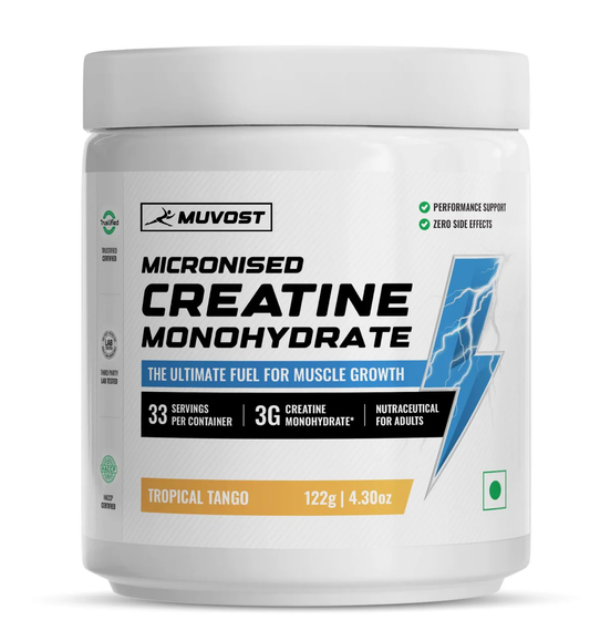 Muvost Pure Micronised Creatine Monohydrate (122g, 33 Servings) Tropical Tango