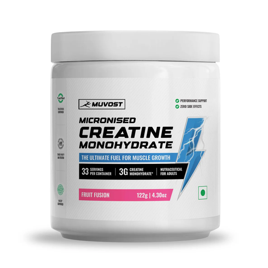 Muvost Pure Micronised Creatine Monohydrate (122g, 33 Servings) Fruit Fusion
